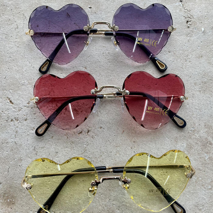 Cut glass Sunglasses-Red